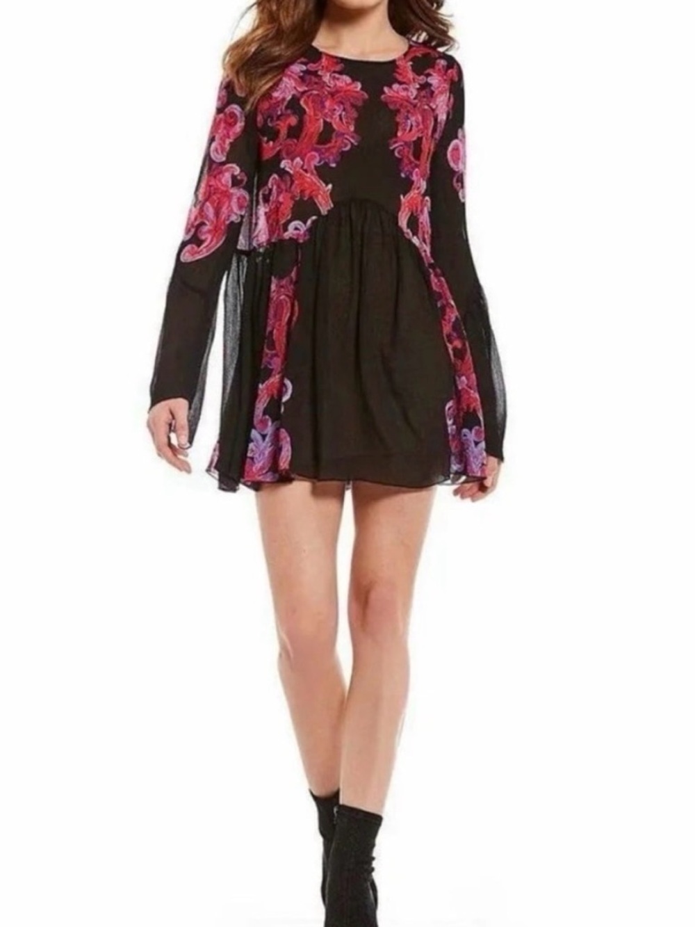 Free People Dress Mini Boho Floral - image 2